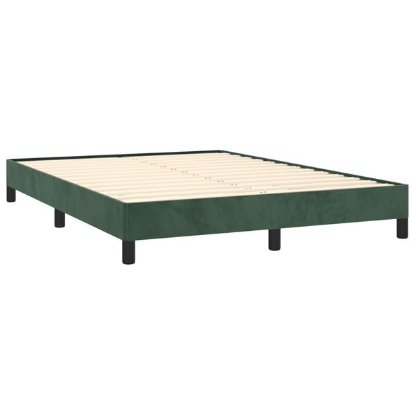 vidaXL Bedframe zonder matras 140x200 cm fluweel donkergroen