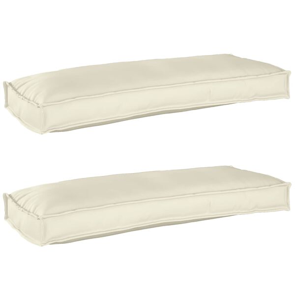 vidaXL Pallet Kussen Set 2 pcs Cr&egrave;me 100 x 40 x 8 cm Oxford Stof