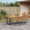 vidaXL Tuin Eetset 9 pcs Grijs en Hout 200 x 80 x 75 cm poly rattan