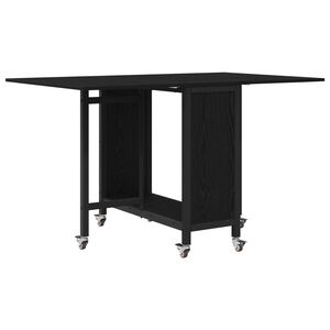 vidaXL Opvouwbare eettafel met wielen 130 x 80 x 76,5 cm Bewerkt hout