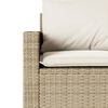 vidaXL Tuinbank 3-zits met kussens poly rattan beige