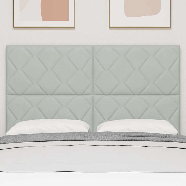 vidaXL Hoofdbord met hoofdeinde Lichtgrijs 144 cm Fluweel