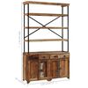 vidaXL Dressoir met schappen 120x35x200 cm massief gerecycled hout