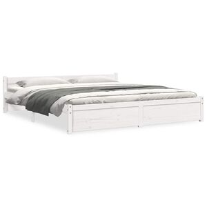 vidaXL Bedframe massief hout wit 180x200 cm