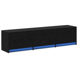 vidaXL TV-kast Zwart Eiken Bewerkt hout