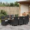 vidaXL Tuin Eetset 9 pcs Zwart poly rattan