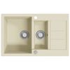vidaXL Gootsteen dubbele bakken graniet beige