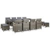 vidaXL 13-delige Tuinset met kussens poly rattan grijs