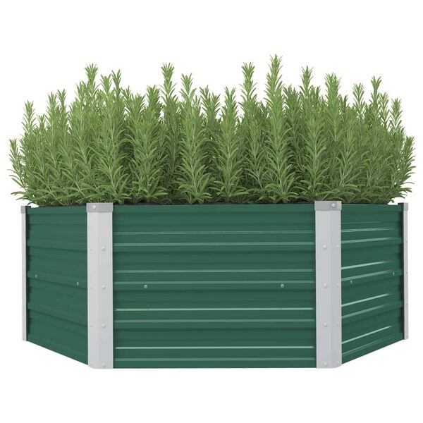 vidaXL Plantenbak verhoogd 129x129x45 cm gegalvaniseerd staal groen