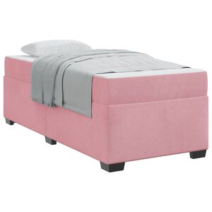 vidaXL Bedframe met matras Roze 80 x 200 cm Stof