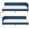vidaXL Hoekbedframe met matras met hoofdeinde Blauw 90 x 200 cm Stof