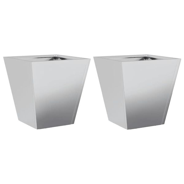 vidaXL Plantenbakken 2 st 30x30x30 cm gegalvaniseerd staal