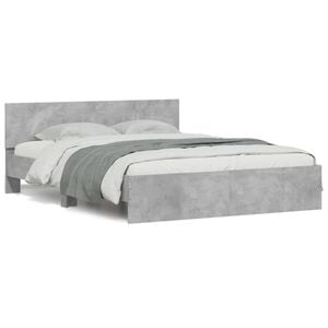 vidaXL Bedframe met hoofdeinde betongrijs 140x190 cm