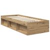 vidaXL Bedframe Ambachtelijk eiken 75 x 190 cm Bewerkt hout