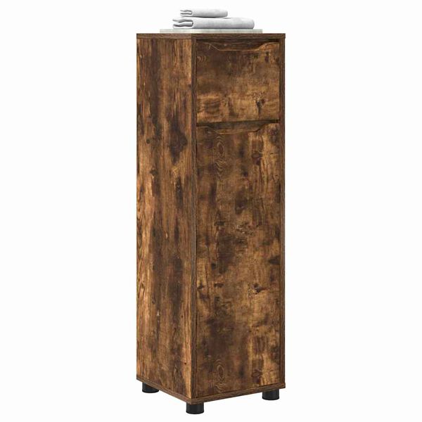 vidaXL Badkamer Kast Gerookt eiken 30,5 x 30 x 101 cm Bewerkt hout