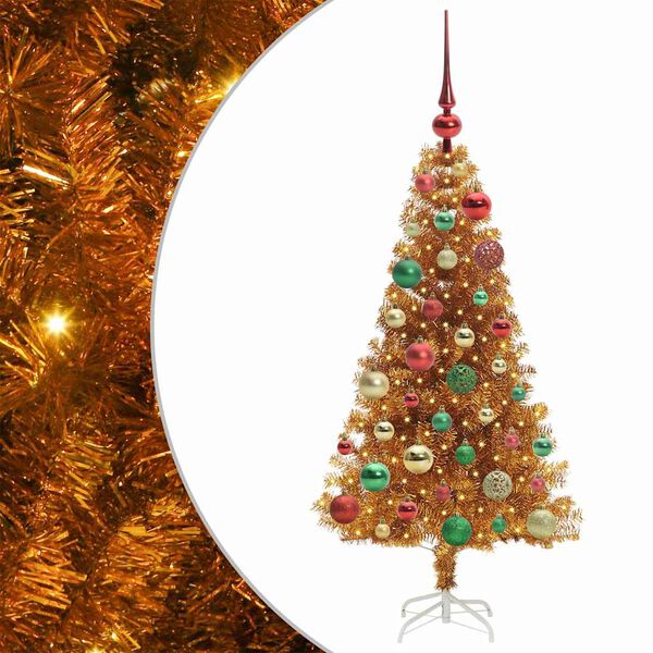 vidaXL Kerstboom met 150 LED met standaard Goud 120 cm PET