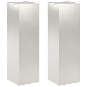vidaXL Plantenstandaard 2 pcs zilver 30 x 30 x 100 cm Staal