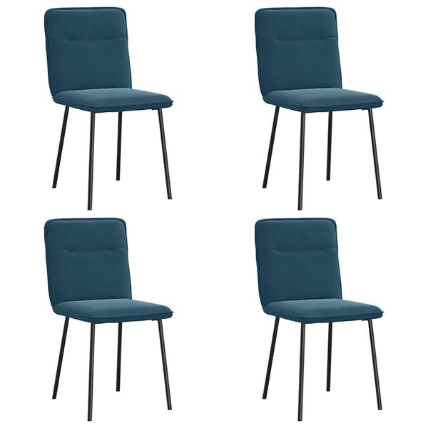 vidaXL Eetkamerstoelen 4 st fluweel blauw