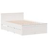 vidaXL Bedframe zonder matras met hoofdbord grenenhout wit 135x190 cm