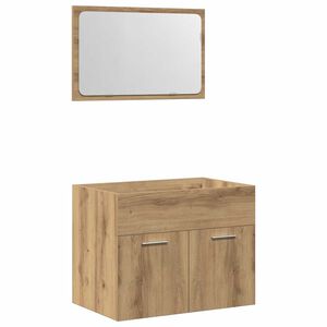 vidaXL 2-delige Badkamermeubelset bewerkt hout artisanaal eikenkleur