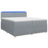 vidaXL Boxspringbed met matras Lichtgrijs 200 x 200 cm Stof