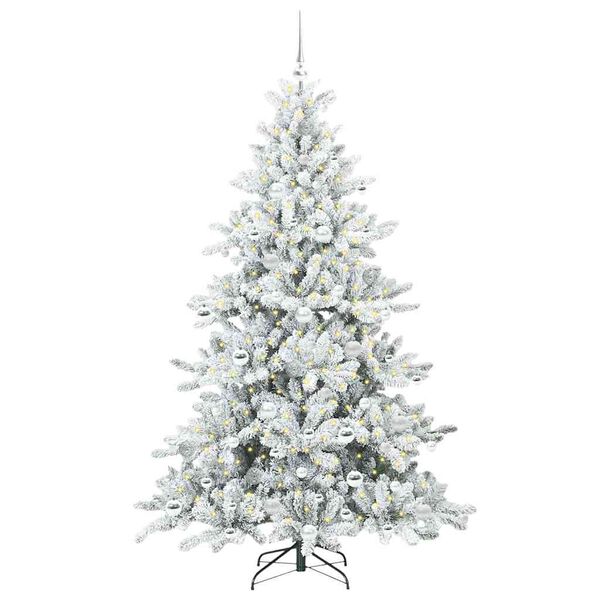 vidaXL Kunstmatige Inklapbare Kerstboom met 300 LED Wit 180 cm PVC