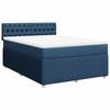 vidaXL Boxspring met matras stof blauw 140x200 cm