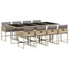 vidaXL 9-delige Tuinset met kussens poly rattan gemengd beige
