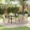 vidaXL Tuin eettafelset met kussen 5 pcs Beige poly rattan