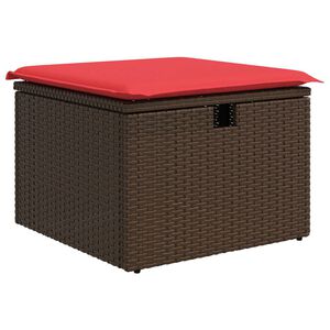 vidaXL Tuinkruk met kussen 55x55x37 cm poly rattan bruin