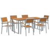 vidaXL Tuin eettafelset 7 st Grijs Massief Acaciahout