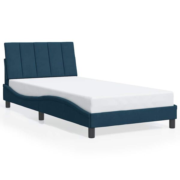 vidaXL Bedframe zonder matras "Hanko" fluweel blauw 100x200 cm