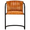 vidaXL Eetkamerstoelen 6 st echt leer tan