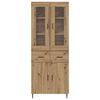 vidaXL Hoge kast met lade 2 pcs Artisan Eiken Bewerkt hout