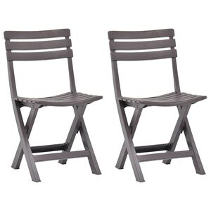 vidaXL Tuinstoelen inklapbaar 2 st kunststof mokka