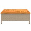 vidaXL Tuintafel 70x70x25 cm poly rattan en acaciahout beige