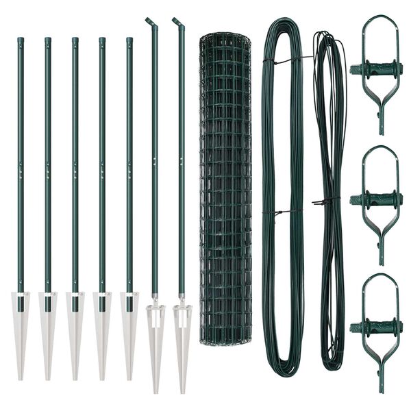 vidaXL Hek met Paal Groen 1,6 x 10 m Staal en PVC