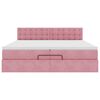 vidaXL Ottoman bed met matras 200x200 cm fluweel roze