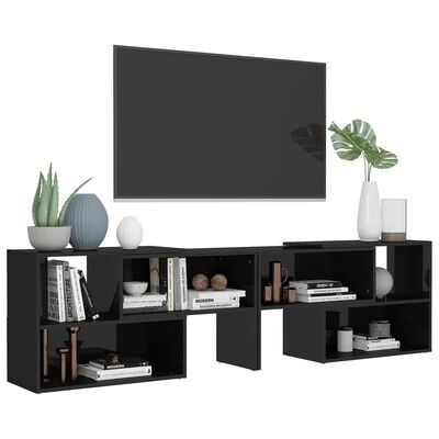vidaXL Tv-meubel 149x30x52 cm bewerkt hout hoogglans zwart