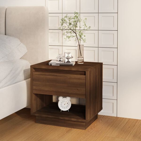 vidaXL Nachtkastjes 2st 45x34x44 cm bewerkt hout bruin eikenkleur