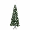 vidaXL Hoek Kunstkerstboom met 300 LED Groen 180 cm PVC en Metaal