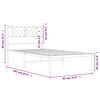 vidaXL Bedframe met hoofdbord metaal zwart 80x200 cm