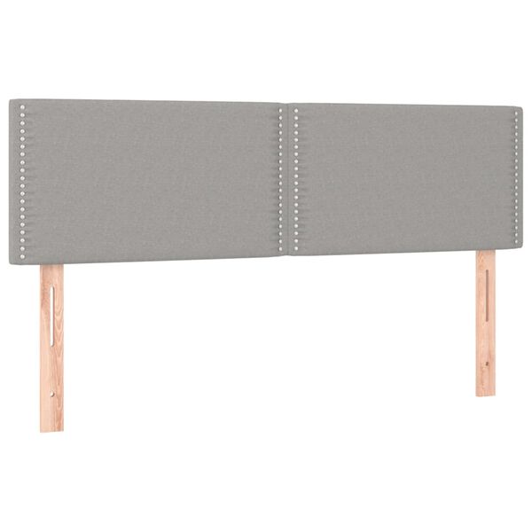 vidaXL Hoofdbord LED 144x5x78/88 cm stof lichtgrijs