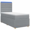 vidaXL LED Boxspring Bed met Matras Lichtgrijs 80 x 200 cm Stof