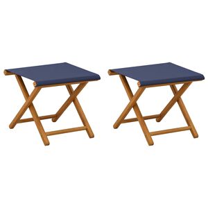 vidaXL Ligstoel 2 pcs massief eucalyptushout Blauw