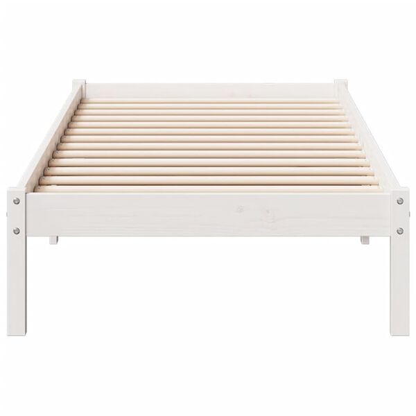vidaXL Bedframe extra lang zonder matras grenenhout wit 80x220 cm