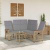 vidaXL Tuin Ligbank Set Beige en Licht Grijs 164 x 164 x 112 cm