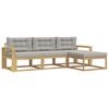 vidaXL Buiten bankenset 4 st Wit en Lichtgrijs Polyester