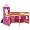 vidaXL Kinderhoogslaper met toren 80x200 cm massief grenenhout roze