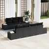 vidaXL Tuin Sofa Set met kussen met opslag 8 pcs Zwart poly rattan